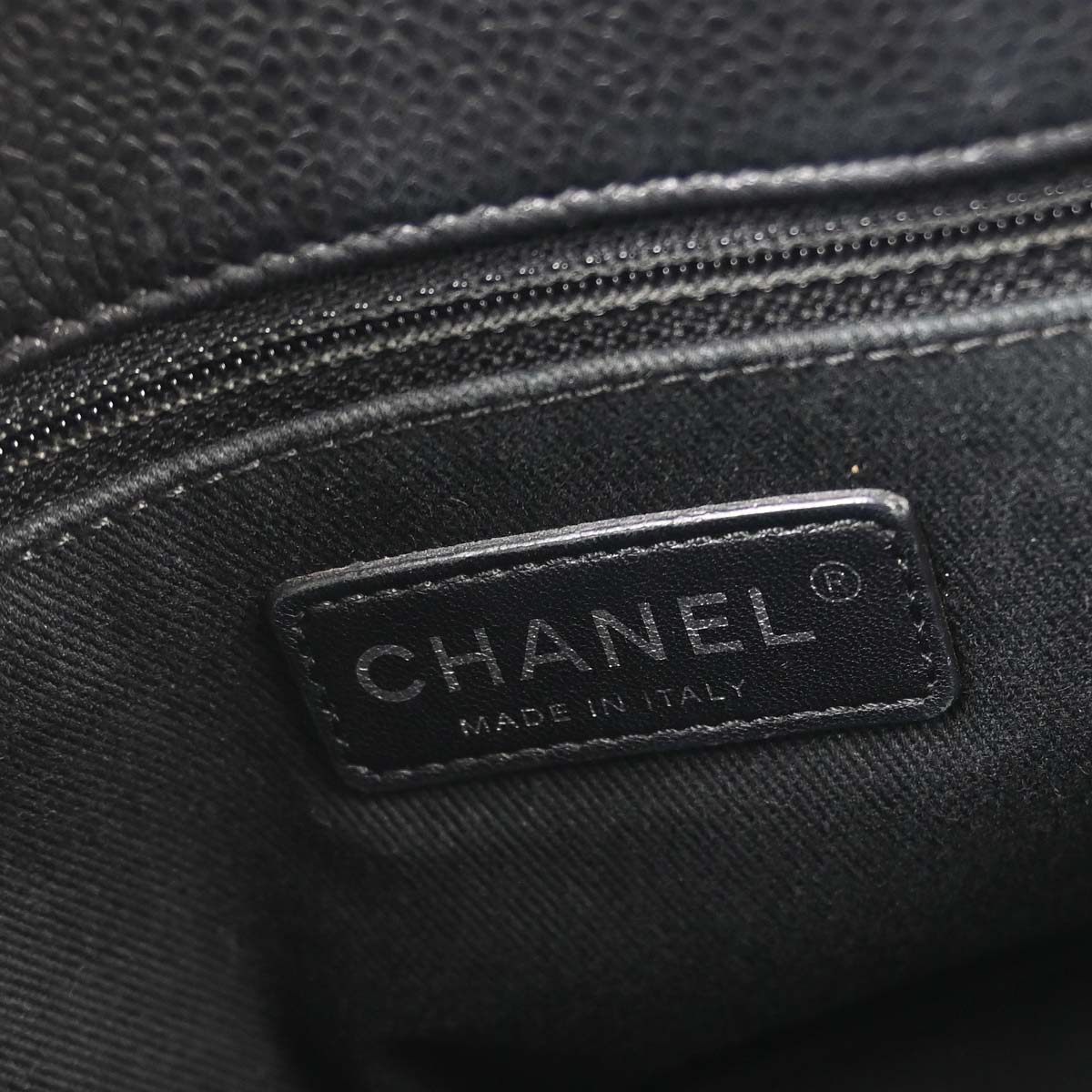 Chanel 2013-2014 Black Caviar Skin Timeless CC Chain Tote Bag