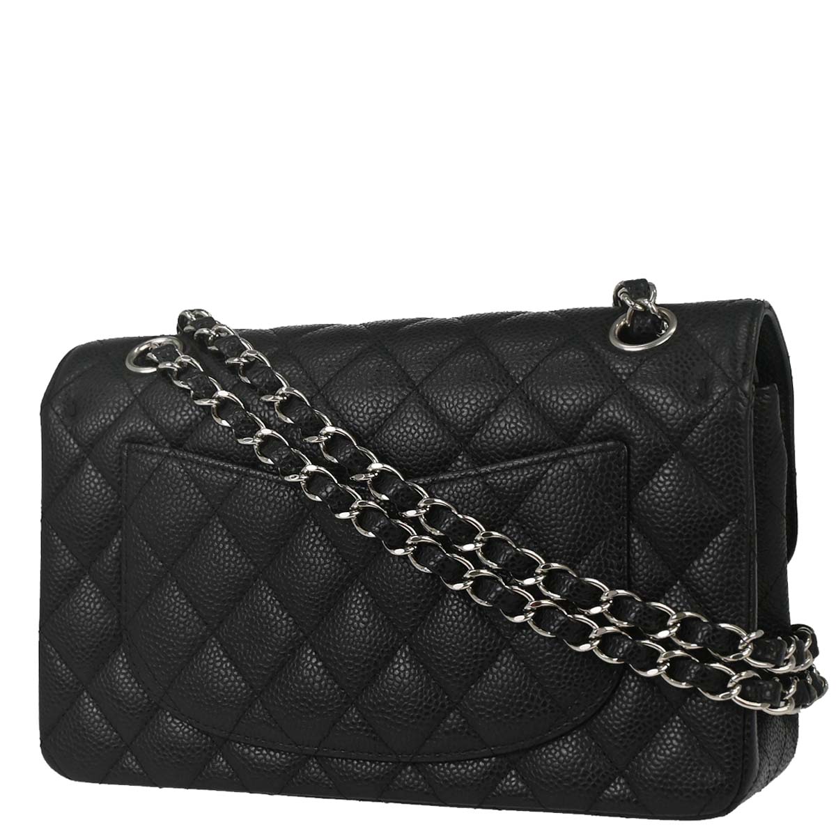 Chanel 2015-2016 Black Caviar Skin Small Classic Double Flap Shoulder Bag