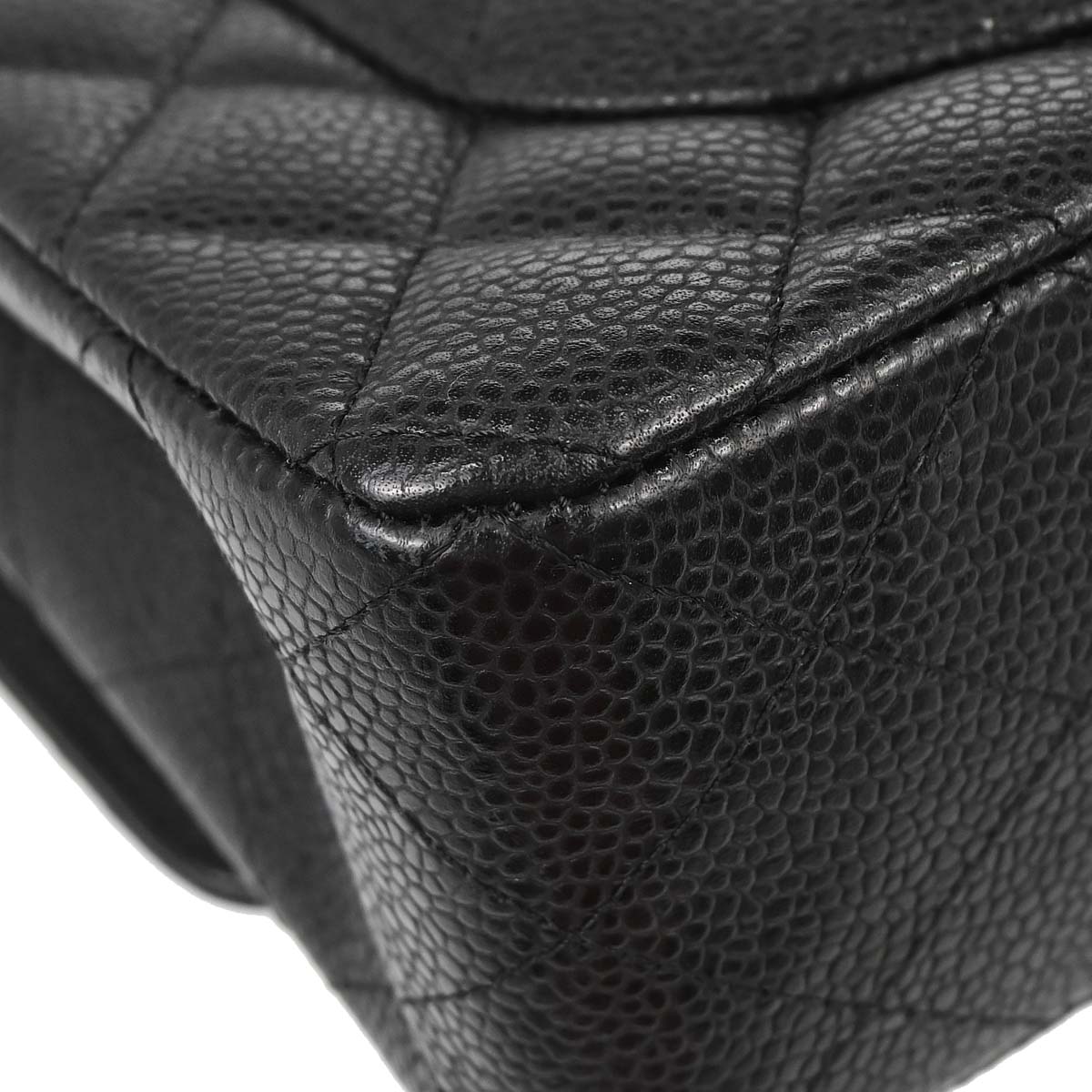 Chanel 2015-2016 Black Caviar Skin Small Classic Double Flap Shoulder Bag