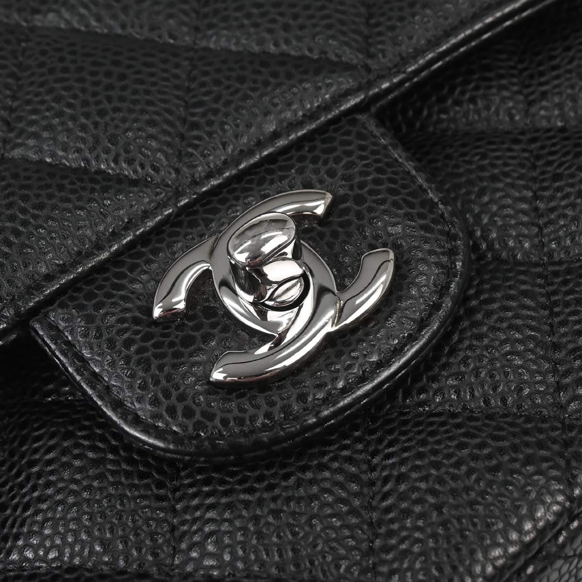 Chanel 2015-2016 Black Caviar Skin Small Classic Double Flap Shoulder Bag