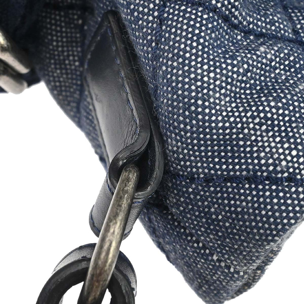 Chanel 2016-2017 Blue Quilted Denim Airlines Buckle 2way Shoulder Tote Handbag