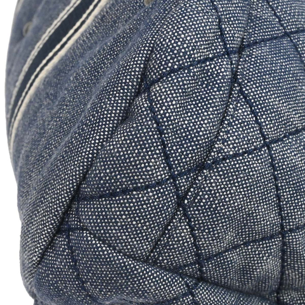 Chanel 2016-2017 Blue Quilted Denim Airlines Buckle 2way Shoulder Tote Handbag