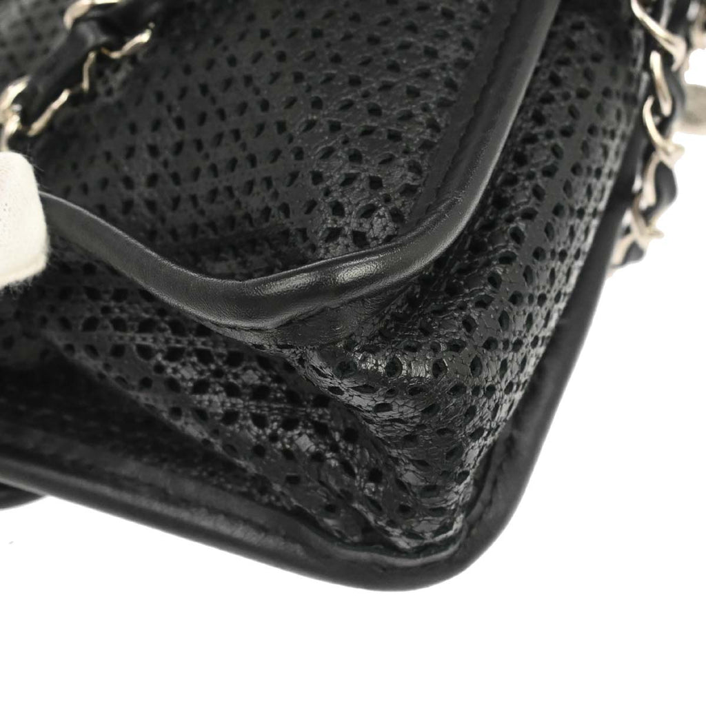 Chanel 2014-2015 Black Perforated Calfskin Up in the Air Shoulder Bag