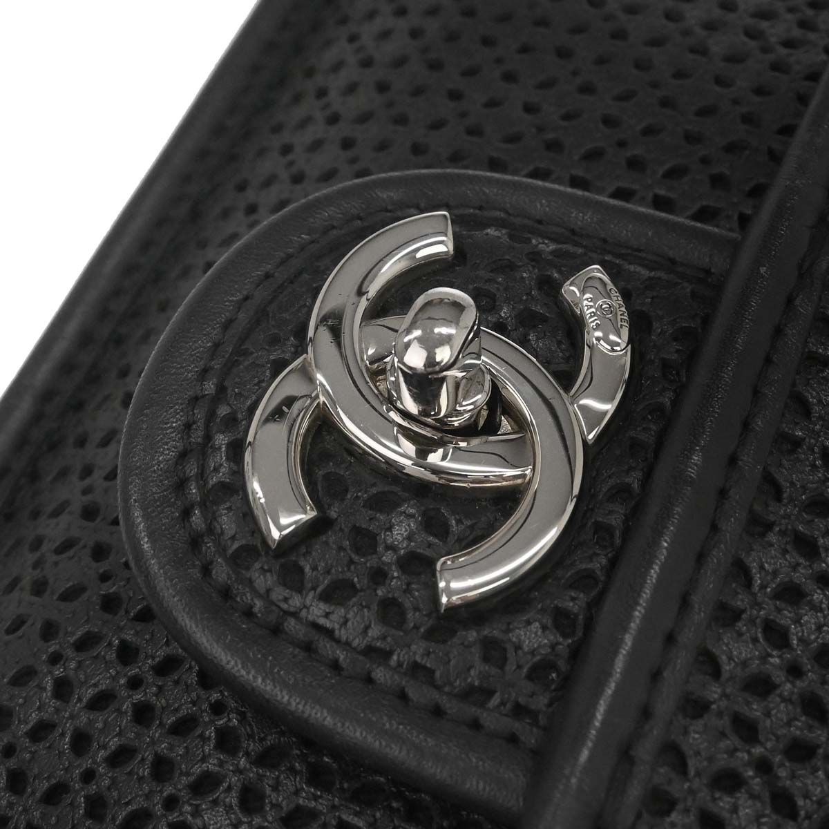 Chanel 2014-2015 Black Perforated Calfskin Up in the Air Shoulder Bag
