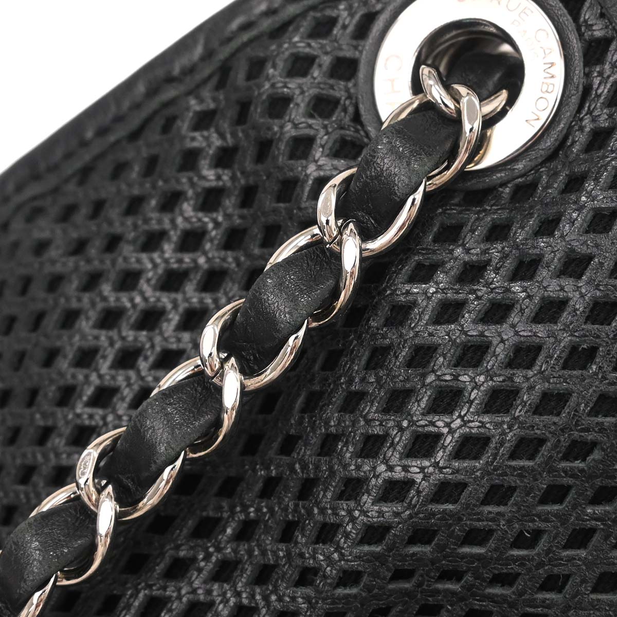 Chanel 2013-2014 Black Perforated Calfskin Up in the Air Tote Shoulder Bag