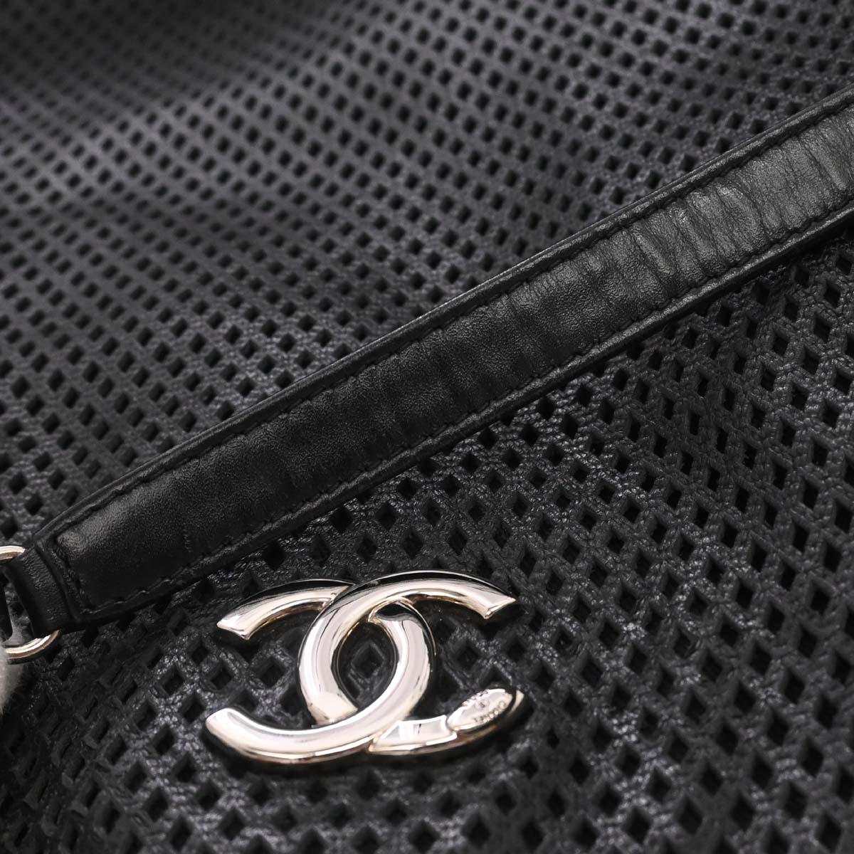 Chanel 2013-2014 Black Perforated Calfskin Up in the Air Tote Shoulder Bag