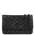 Chanel 2017-2018 Lambskin Chevron Mademoiselle Lock WOC Wallet on Chain Ba