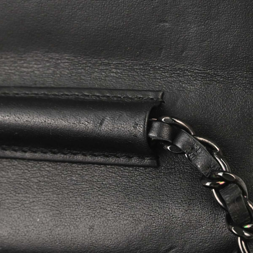 Chanel 2017-2018 Lambskin Chevron Mademoiselle Lock WOC Wallet on Chain Ba