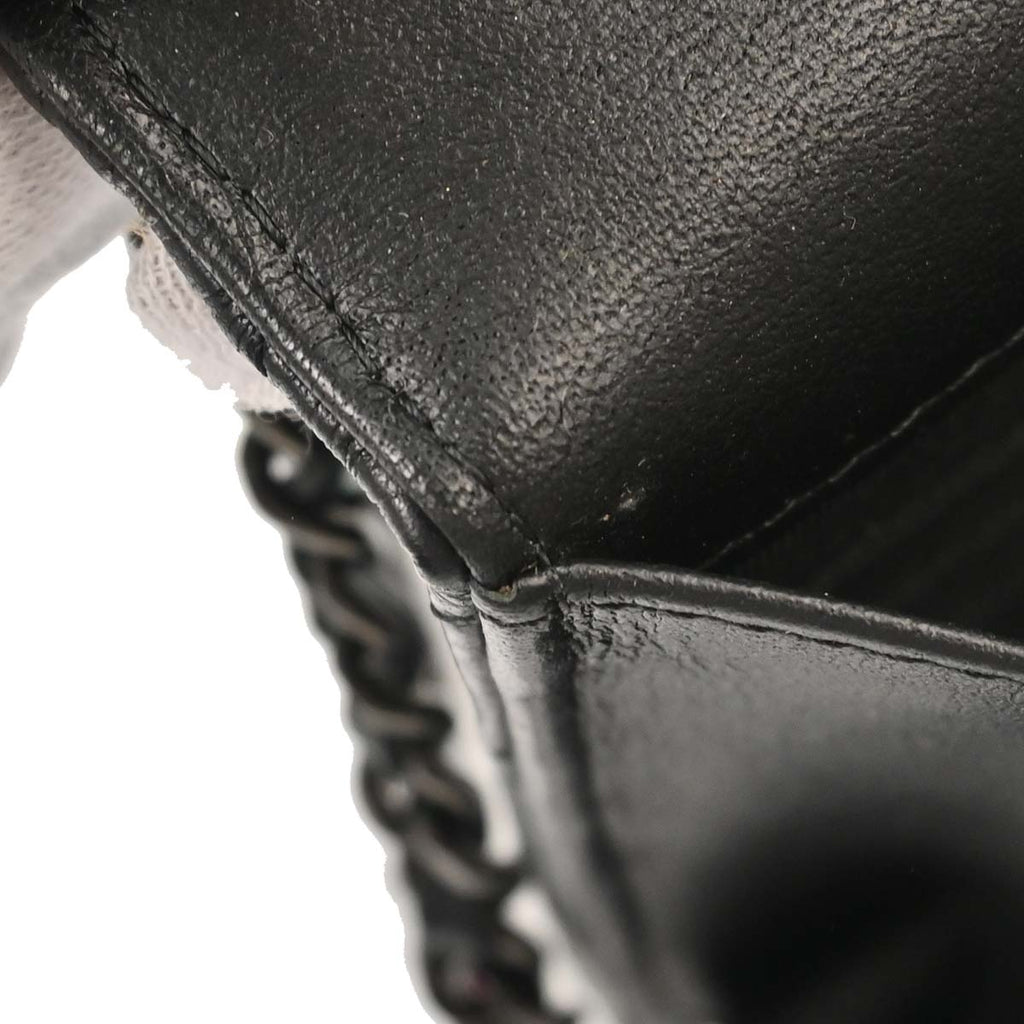 Chanel 2017-2018 Lambskin Chevron Mademoiselle Lock WOC Wallet on Chain Ba