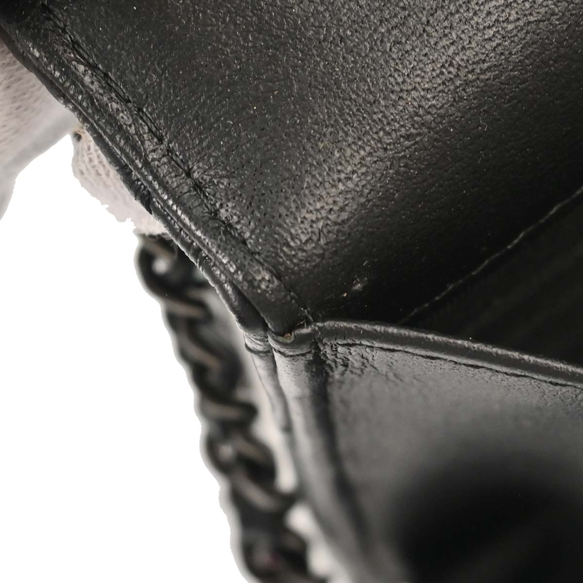 Chanel 2017-2018 Lambskin Chevron Mademoiselle Lock WOC Wallet on Chain Ba