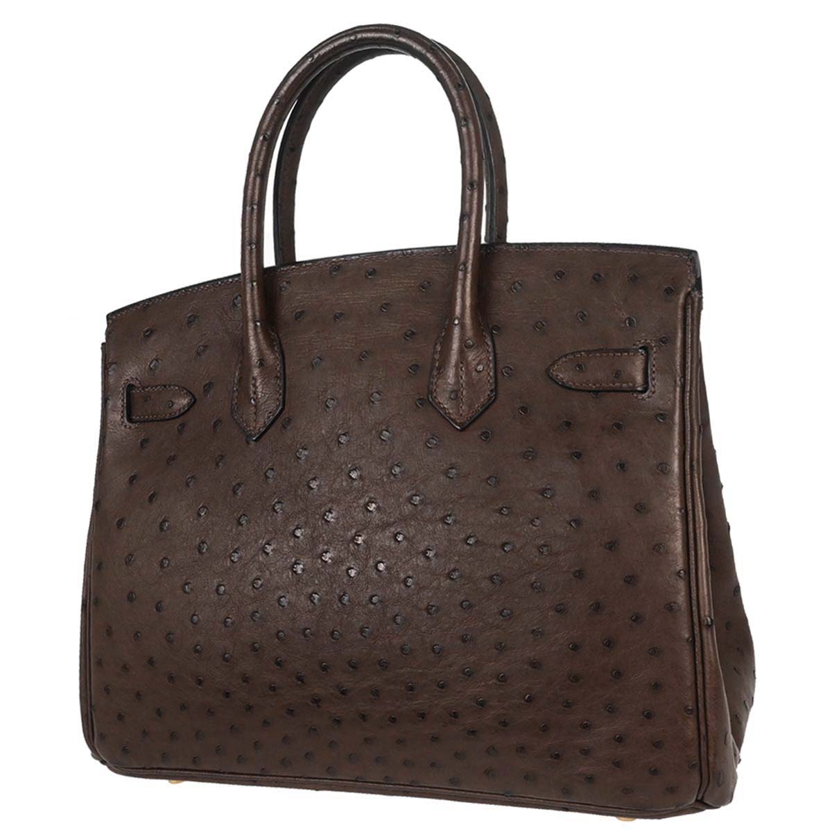Hermes * Marron fonce Ostrich Birkin 30 Handbag