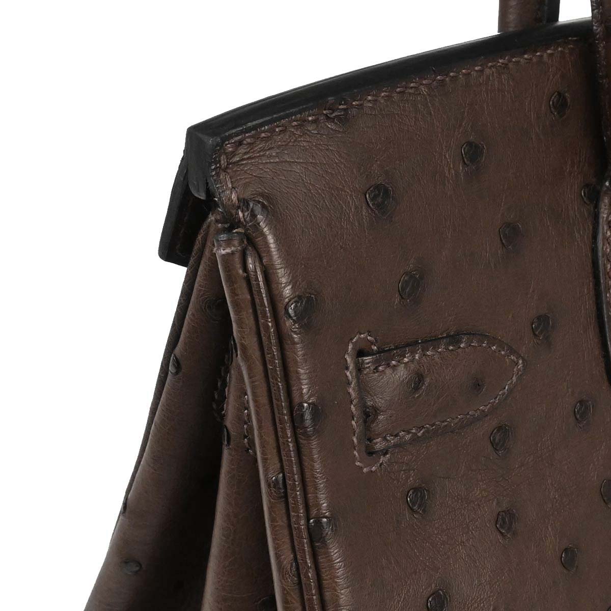 Hermes * Marron fonce Ostrich Birkin 30 Handbag