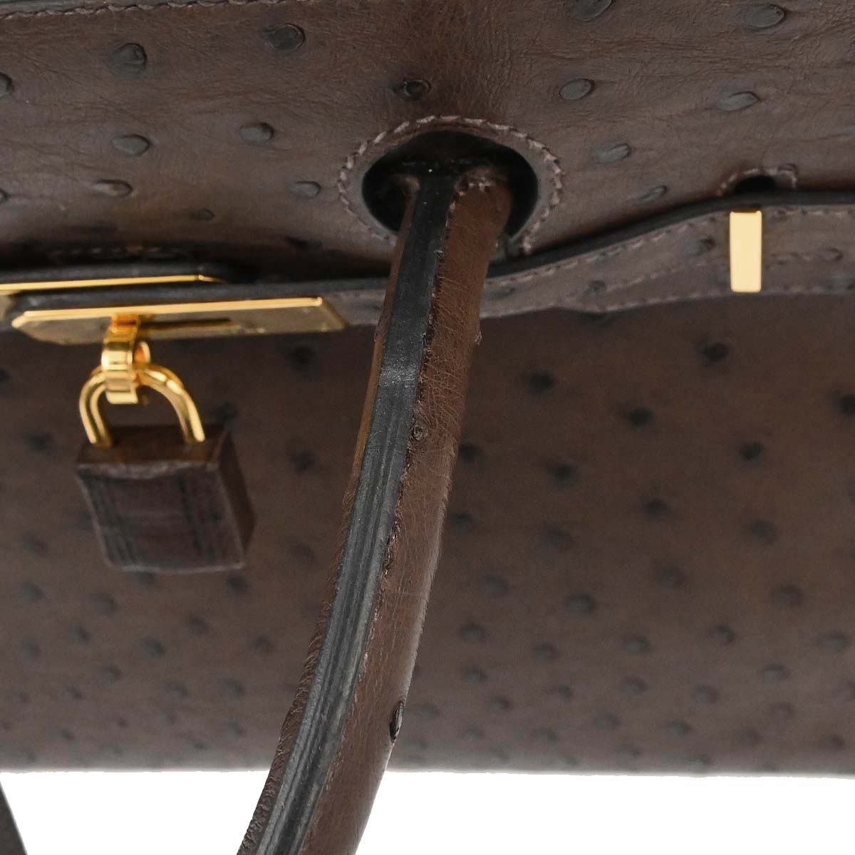Hermes * Marron fonce Ostrich Birkin 30 Handbag