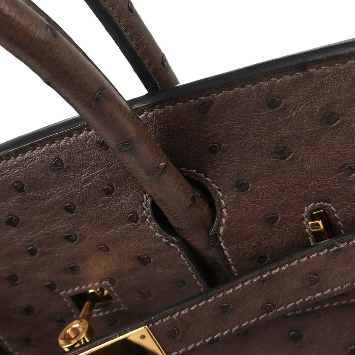 Hermes * Marron fonce Ostrich Birkin 30 Handbag