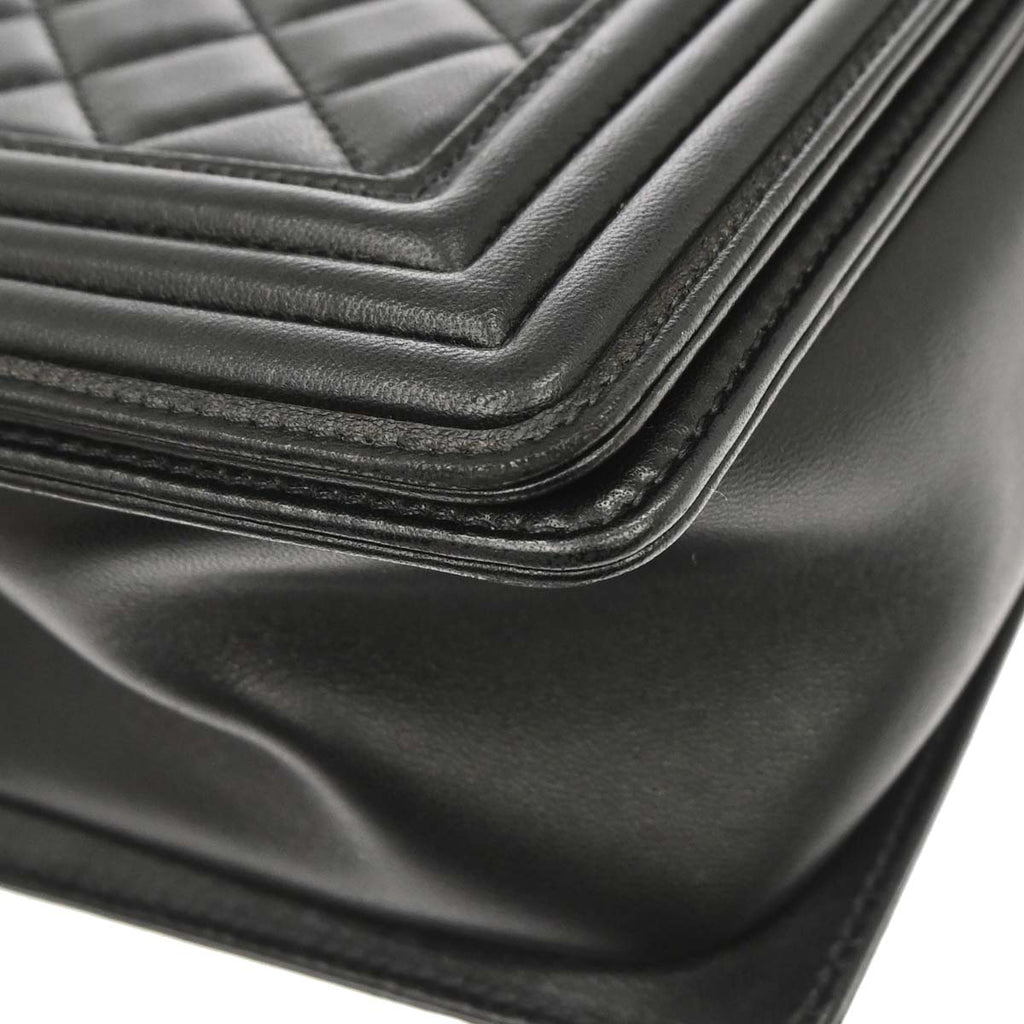 Boy Chanel 2014-2015 Black Lambskin Medium Shoulder Bag