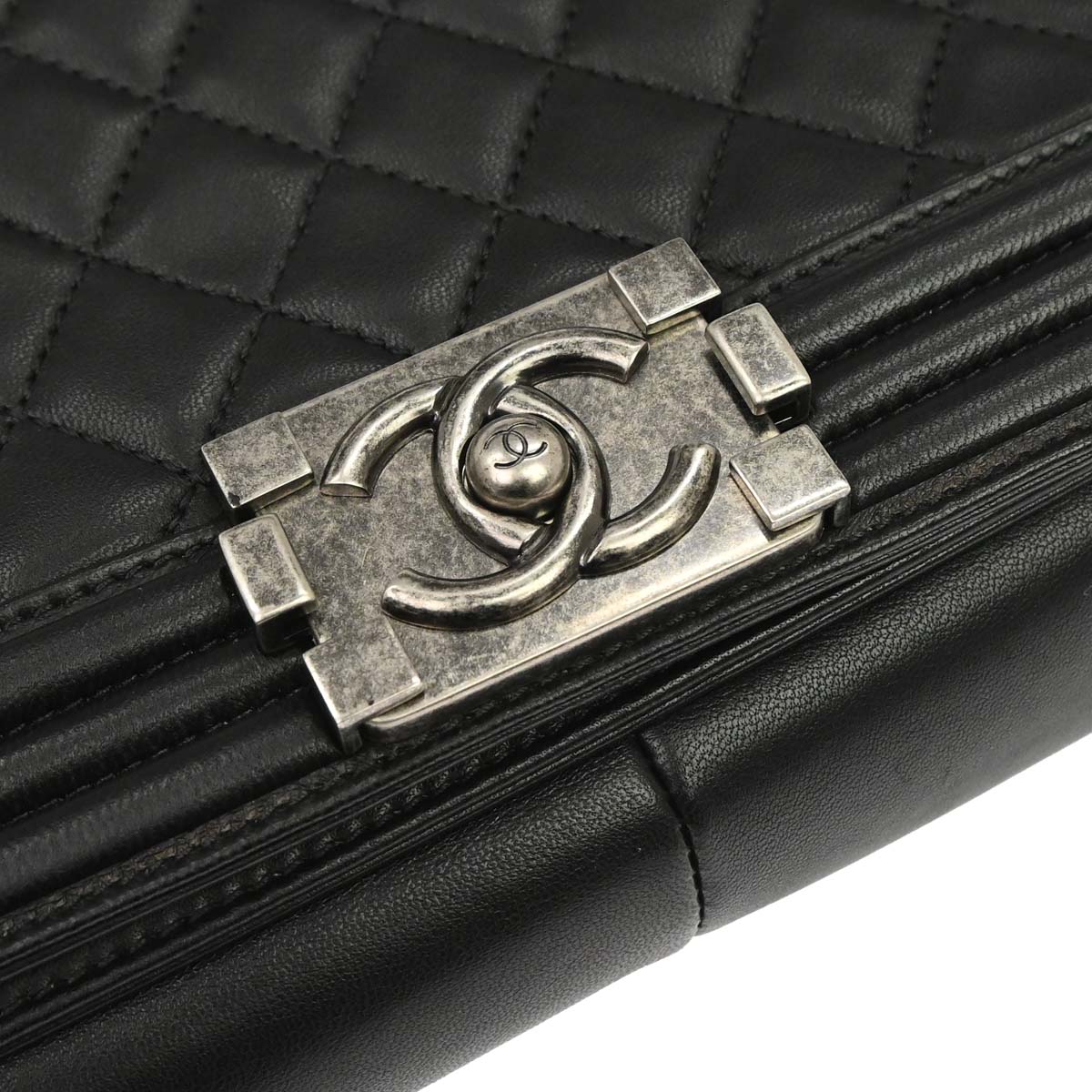 Boy Chanel 2014-2015 Black Lambskin Medium Shoulder Bag