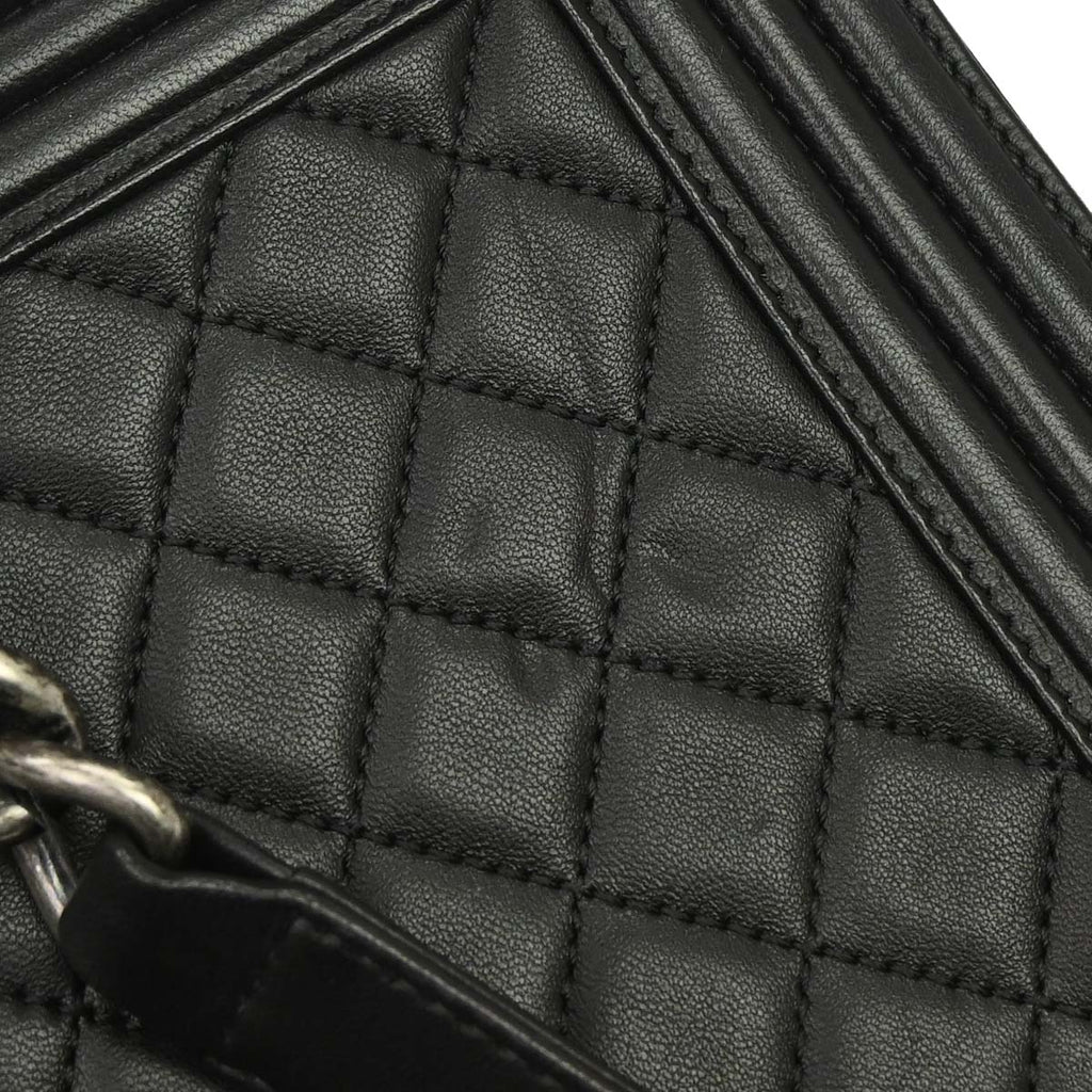 Boy Chanel 2014-2015 Black Lambskin Medium Shoulder Bag