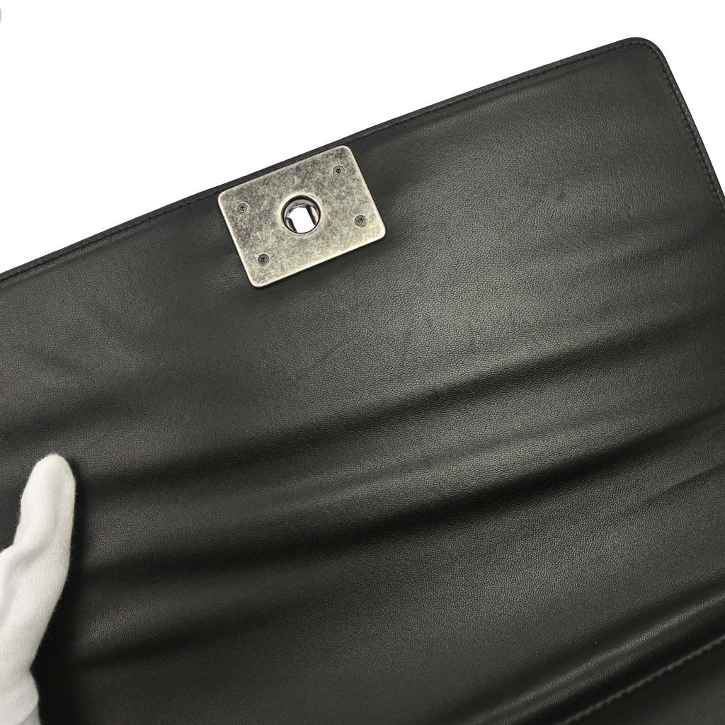 Boy Chanel 2014-2015 Black Lambskin Medium Shoulder Bag
