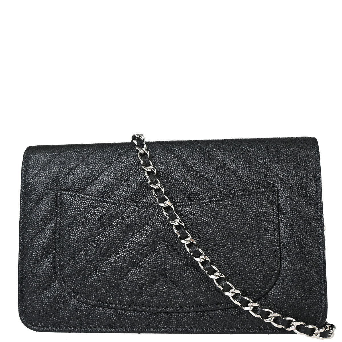 Chanel 2018 Black Caviar Skin Classic WOC Wallet on Chain Bag
