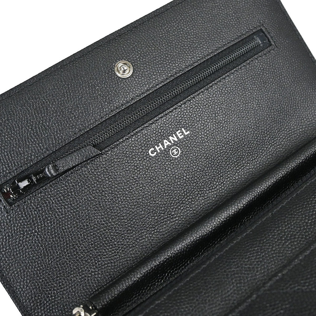Chanel 2018 Black Caviar Skin Classic WOC Wallet on Chain Bag