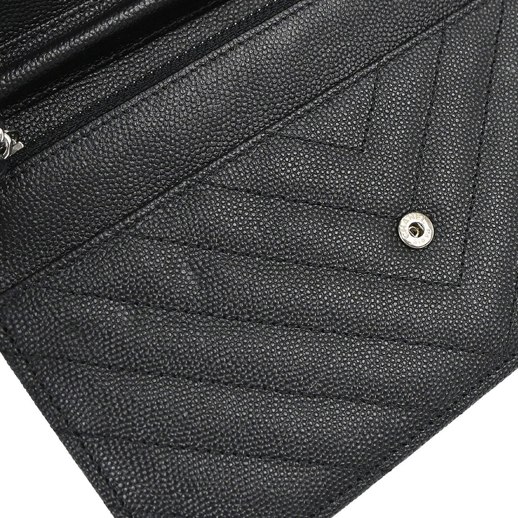 Chanel 2018 Black Caviar Skin Classic WOC Wallet on Chain Bag