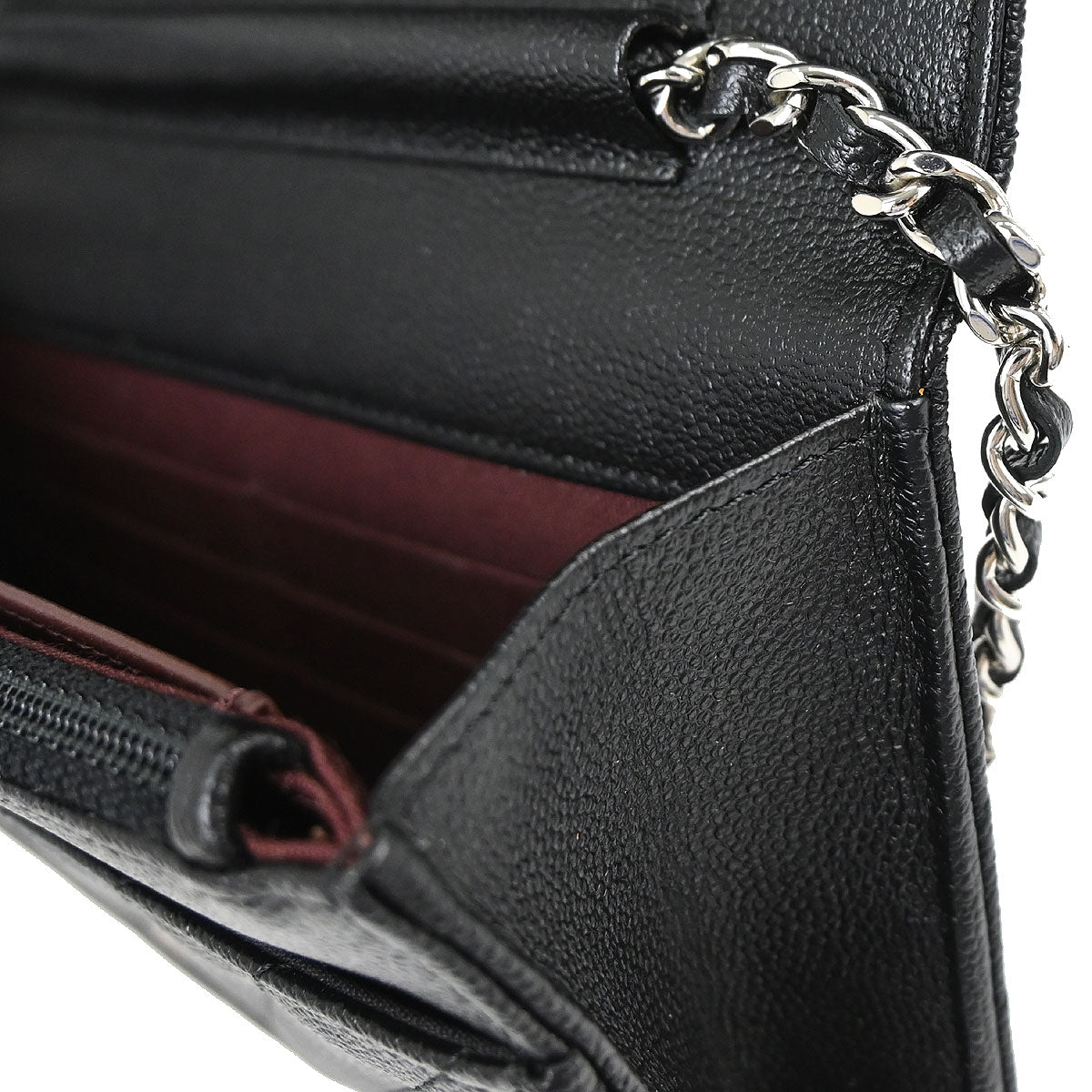 Chanel 2018 Black Caviar Skin Classic WOC Wallet on Chain Bag
