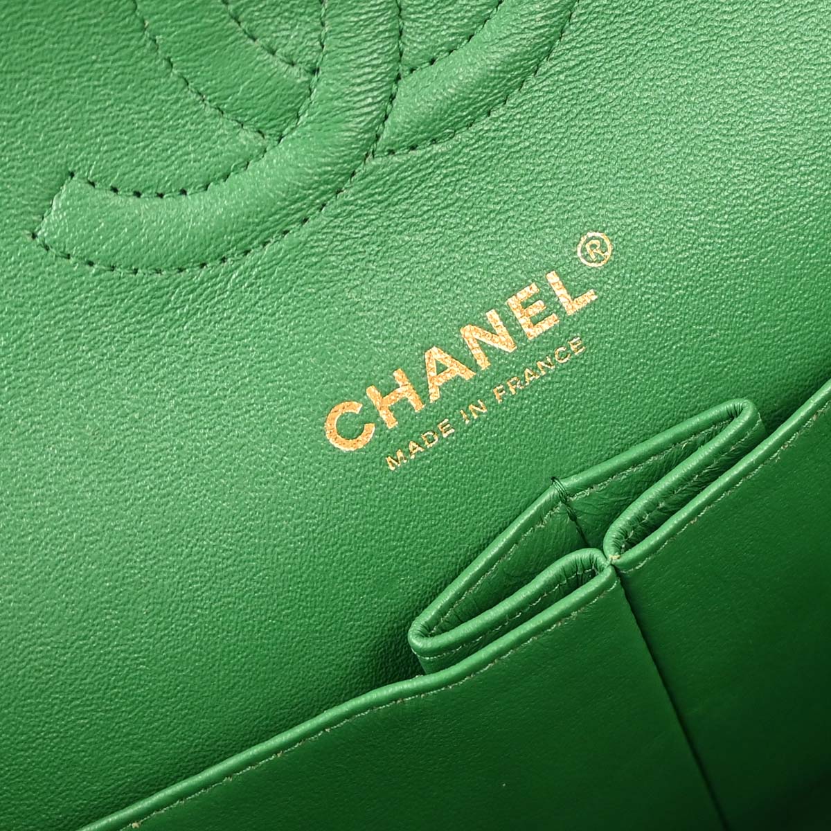 Chanel 2015-2016 Green Tweed Medium Classic Double Flap Shoulder Bag