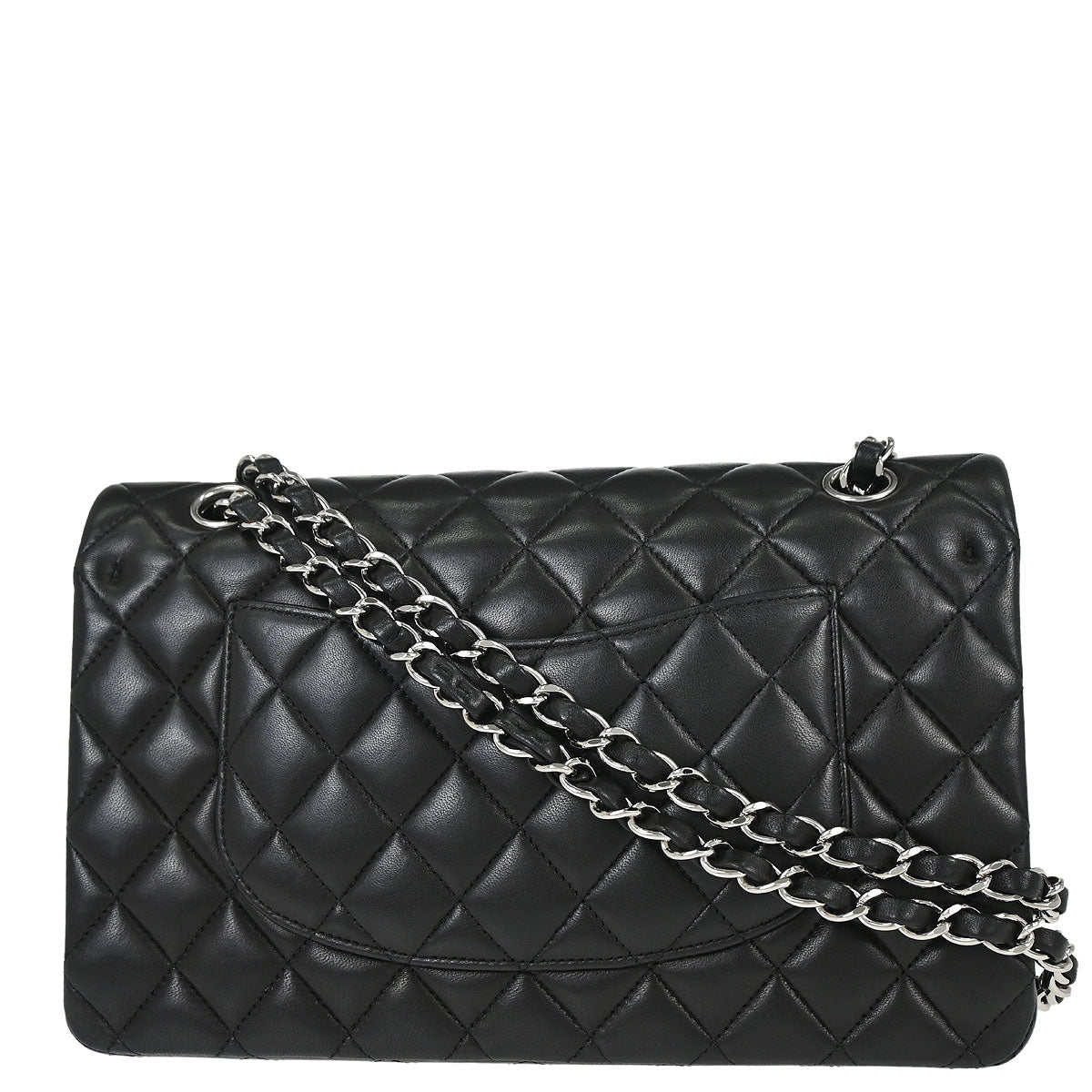 Chanel 2014 Black Lambskin Medium Classic Double Flap Shoulder Bag