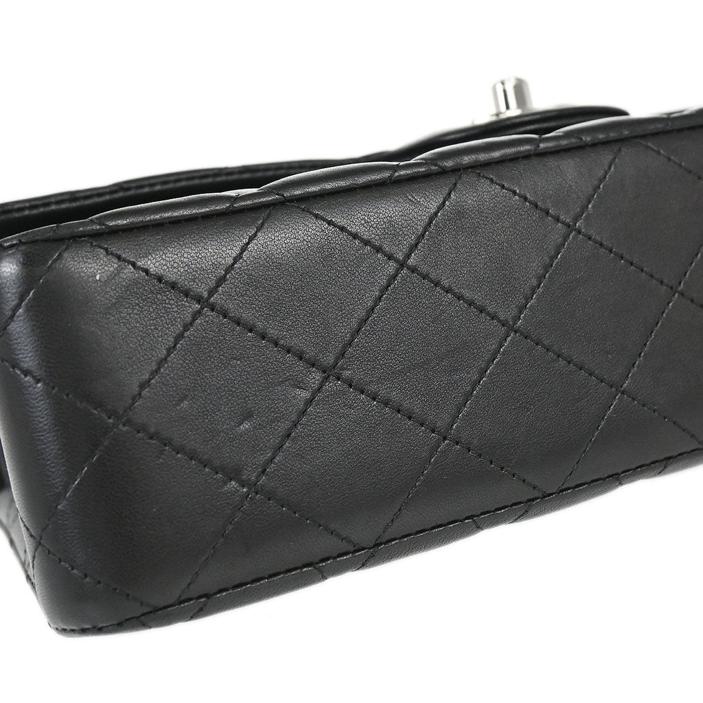 Chanel 2014 Black Lambskin Medium Classic Double Flap Shoulder Bag