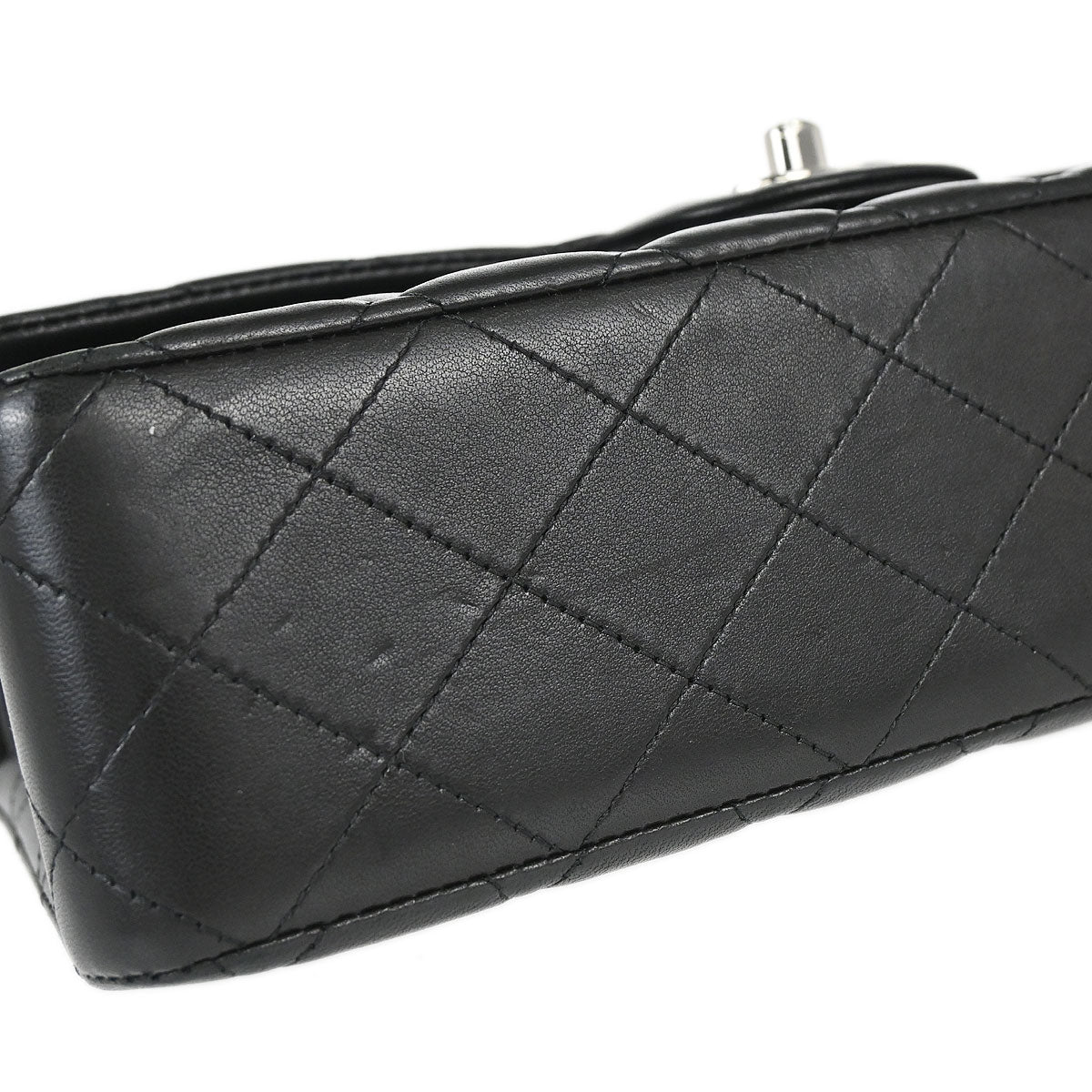Chanel 2014 Black Lambskin Medium Classic Double Flap Shoulder Bag