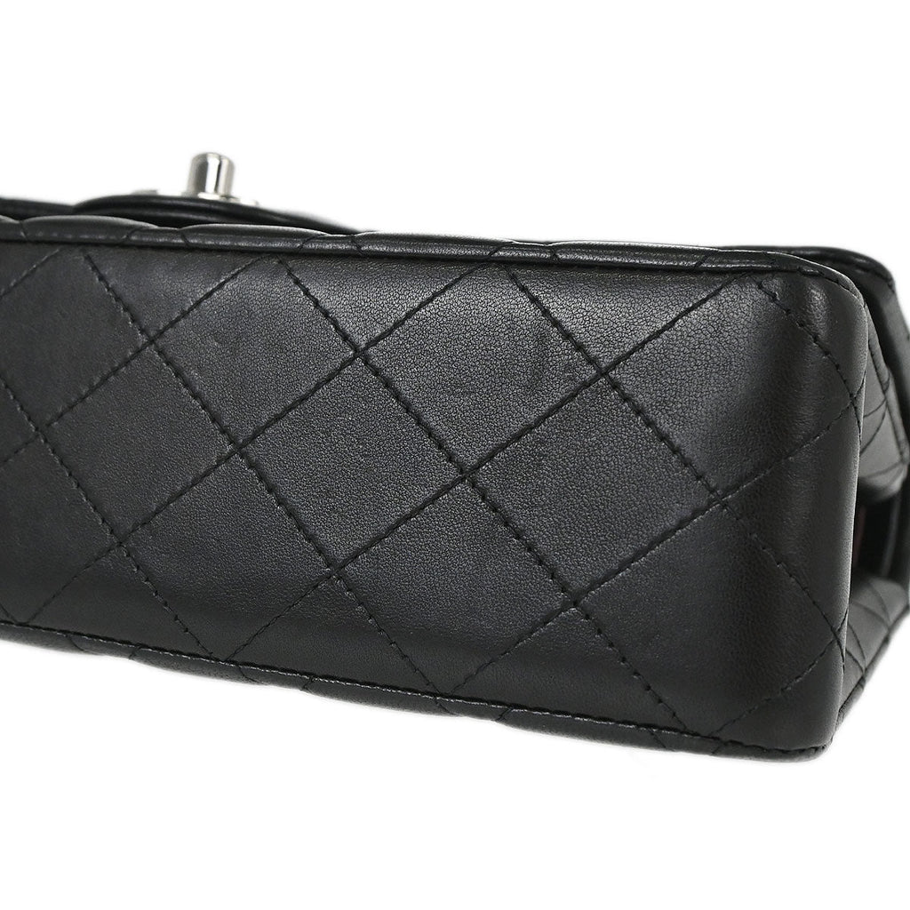 Chanel 2014 Black Lambskin Medium Classic Double Flap Shoulder Bag