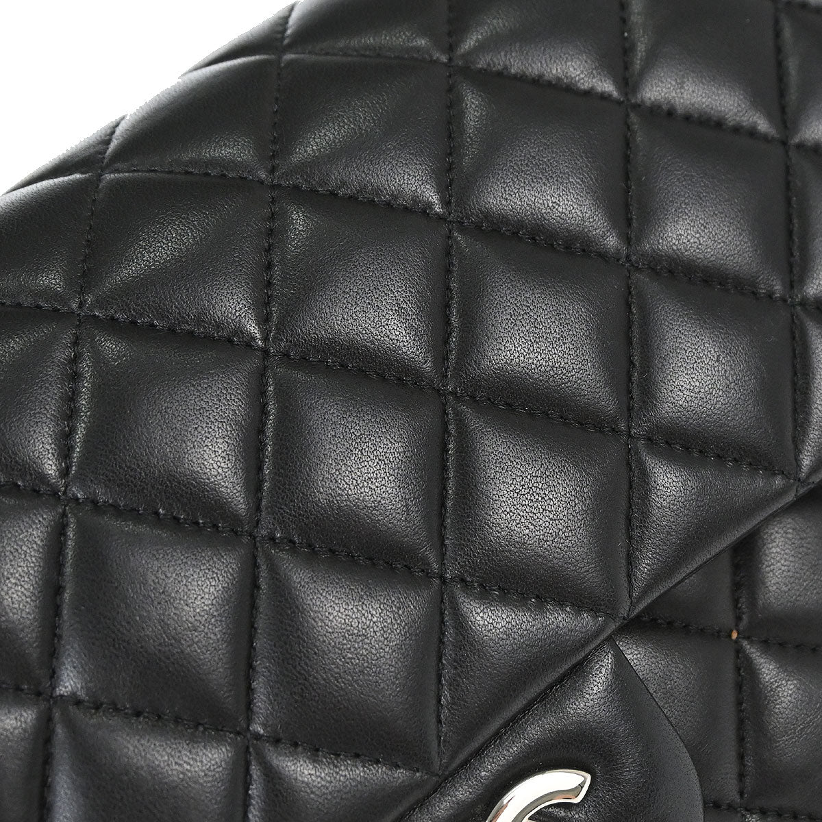 Chanel 2014 Black Lambskin Medium Classic Double Flap Shoulder Bag
