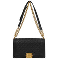 Boy Chanel 2015-2016 Black Lambskin Medium Shoulder Bag