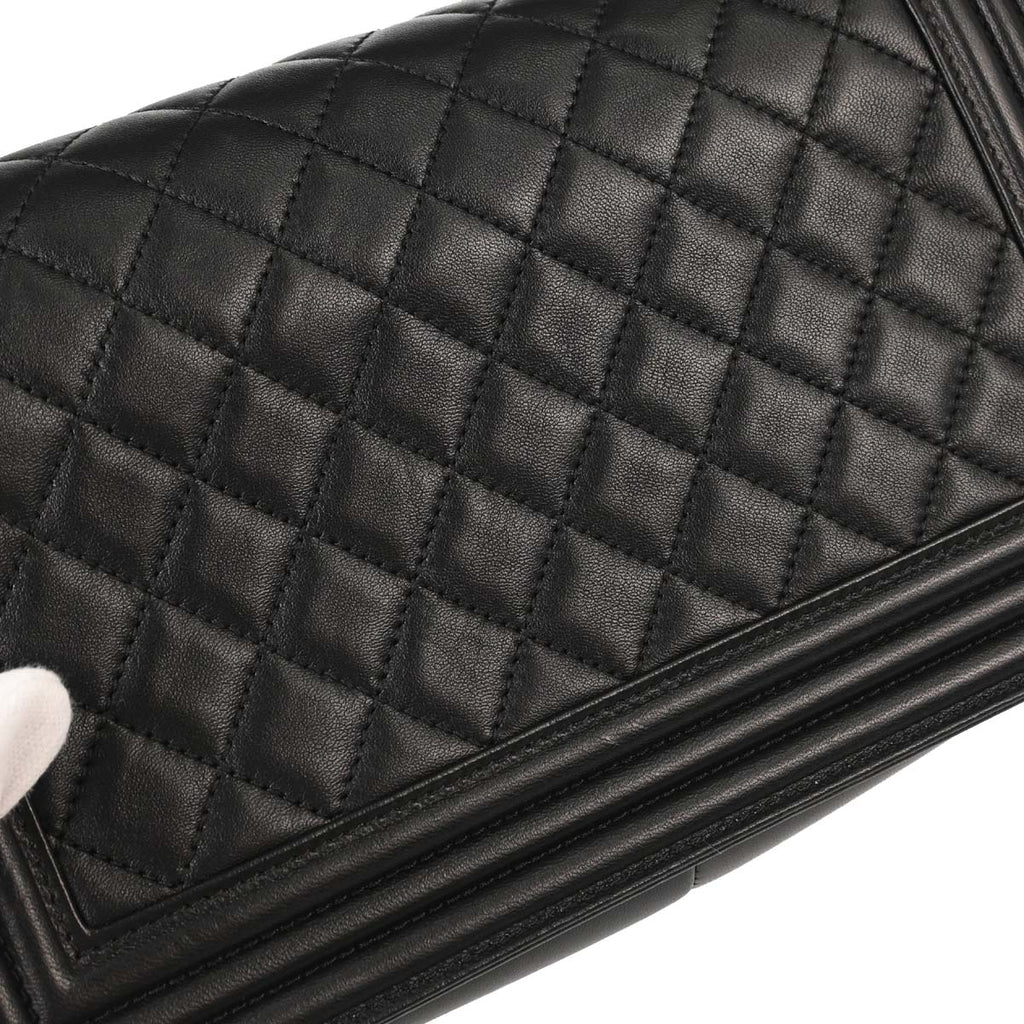 Boy Chanel 2015-2016 Black Lambskin Medium Shoulder Bag