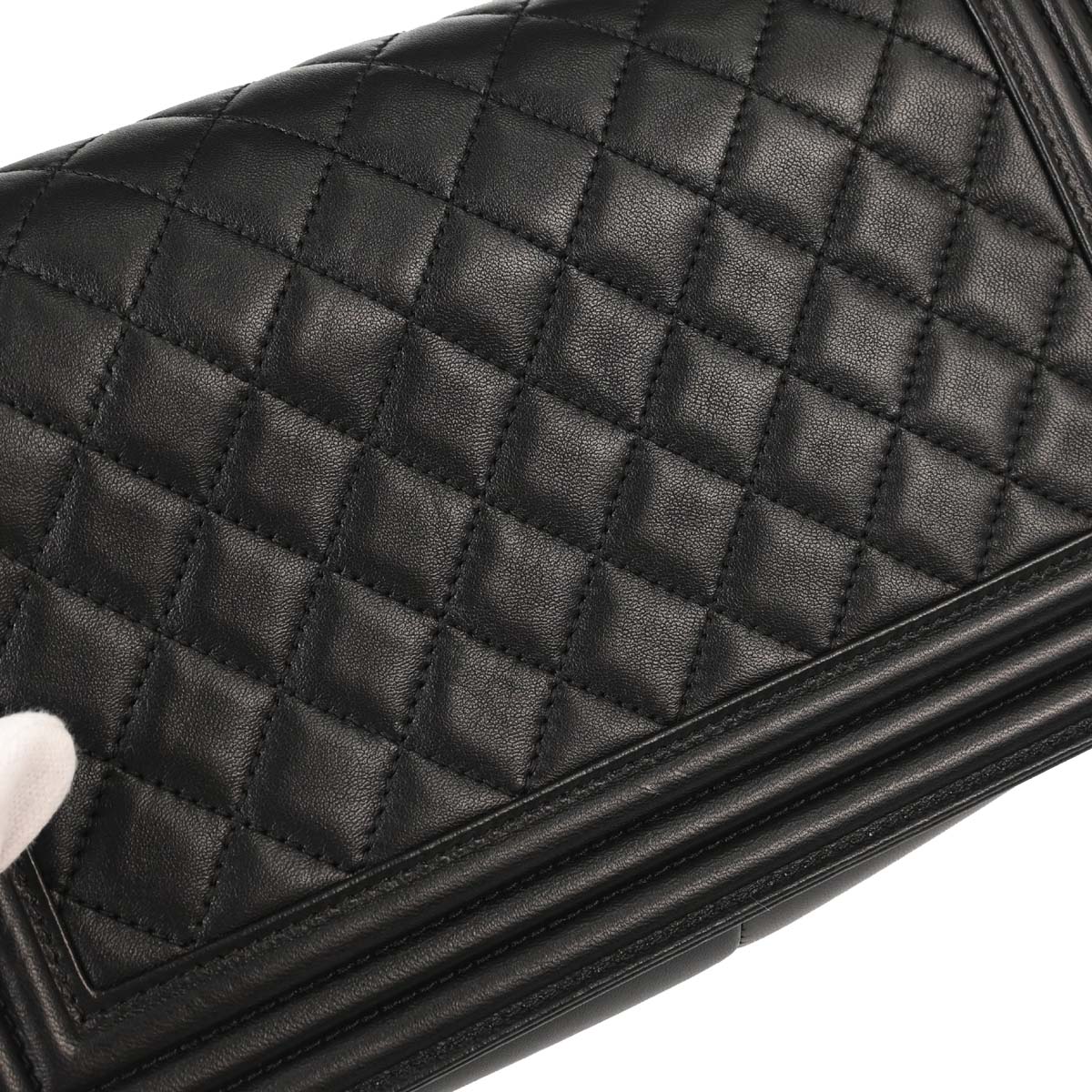 Boy Chanel 2015-2016 Black Lambskin Medium Shoulder Bag