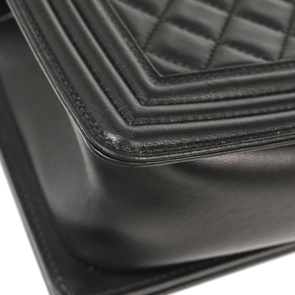 Boy Chanel 2015-2016 Black Lambskin Medium Shoulder Bag