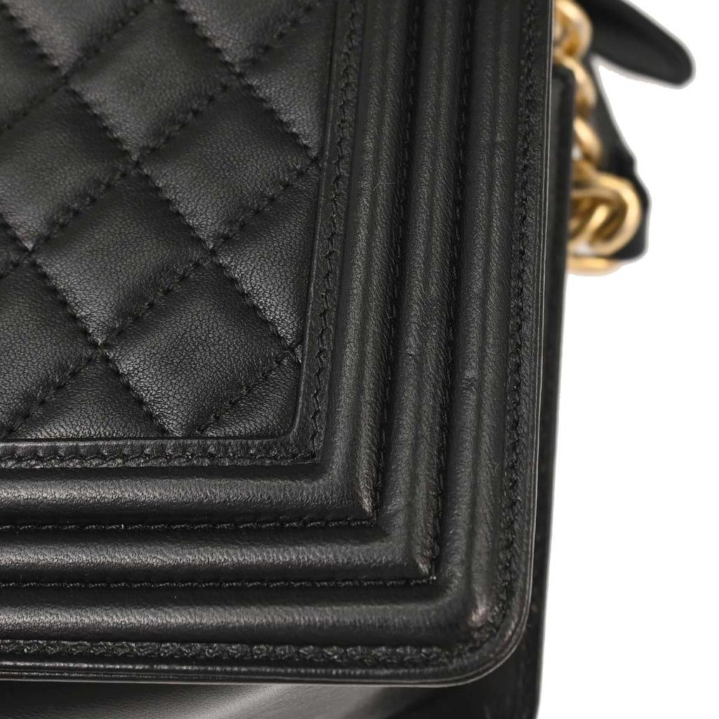 Boy Chanel 2015-2016 Black Lambskin Medium Shoulder Bag