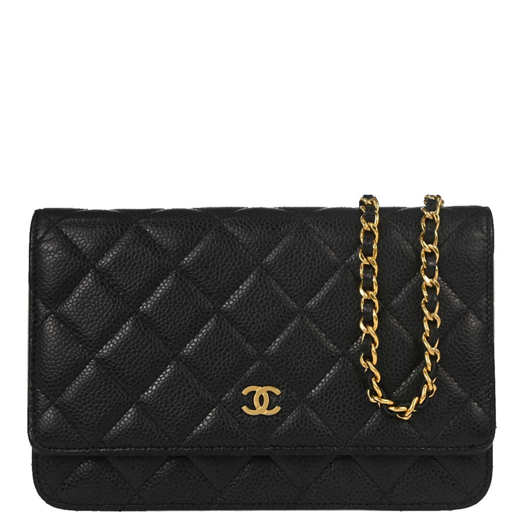Chanel 2019 Black Caviar Skin Classic WOC Wallet on Chain Bag
