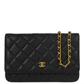 Chanel 2019 Black Caviar Skin Classic WOC Wallet on Chain Bag