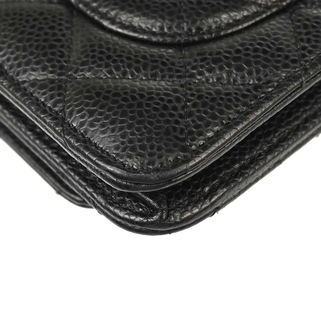 Chanel 2019 Black Caviar Skin Classic WOC Wallet on Chain Bag
