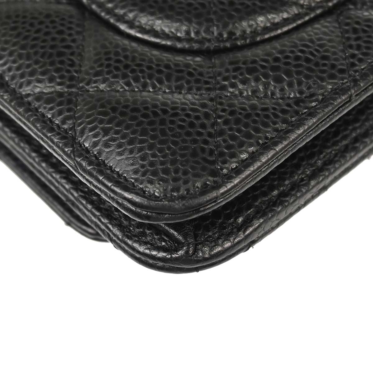 Chanel 2019 Black Caviar Skin Classic WOC Wallet on Chain Bag