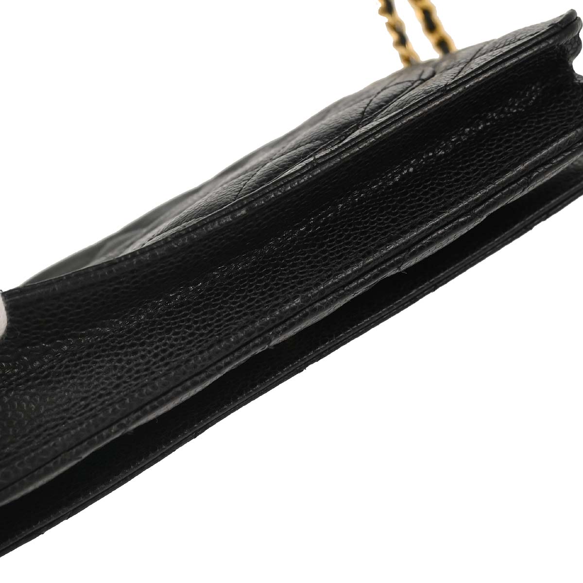 Chanel 2019 Black Caviar Skin Classic WOC Wallet on Chain Bag