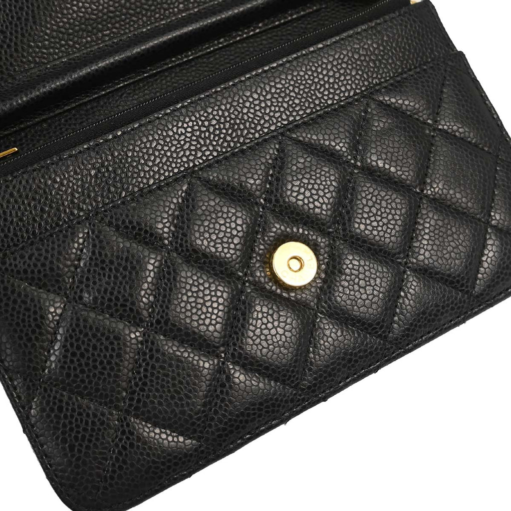 Chanel 2019 Black Caviar Skin Classic WOC Wallet on Chain Bag
