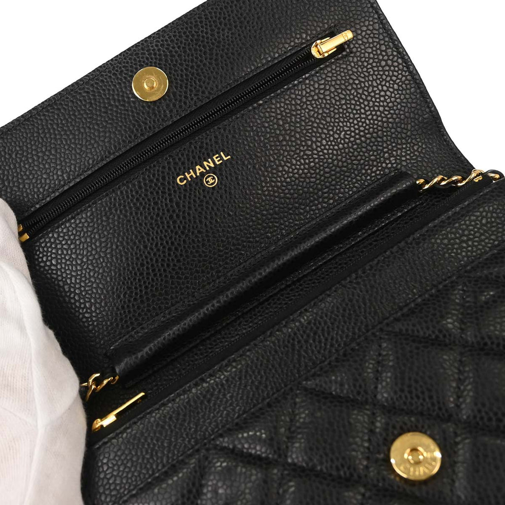 Chanel 2019 Black Caviar Skin Classic WOC Wallet on Chain Bag
