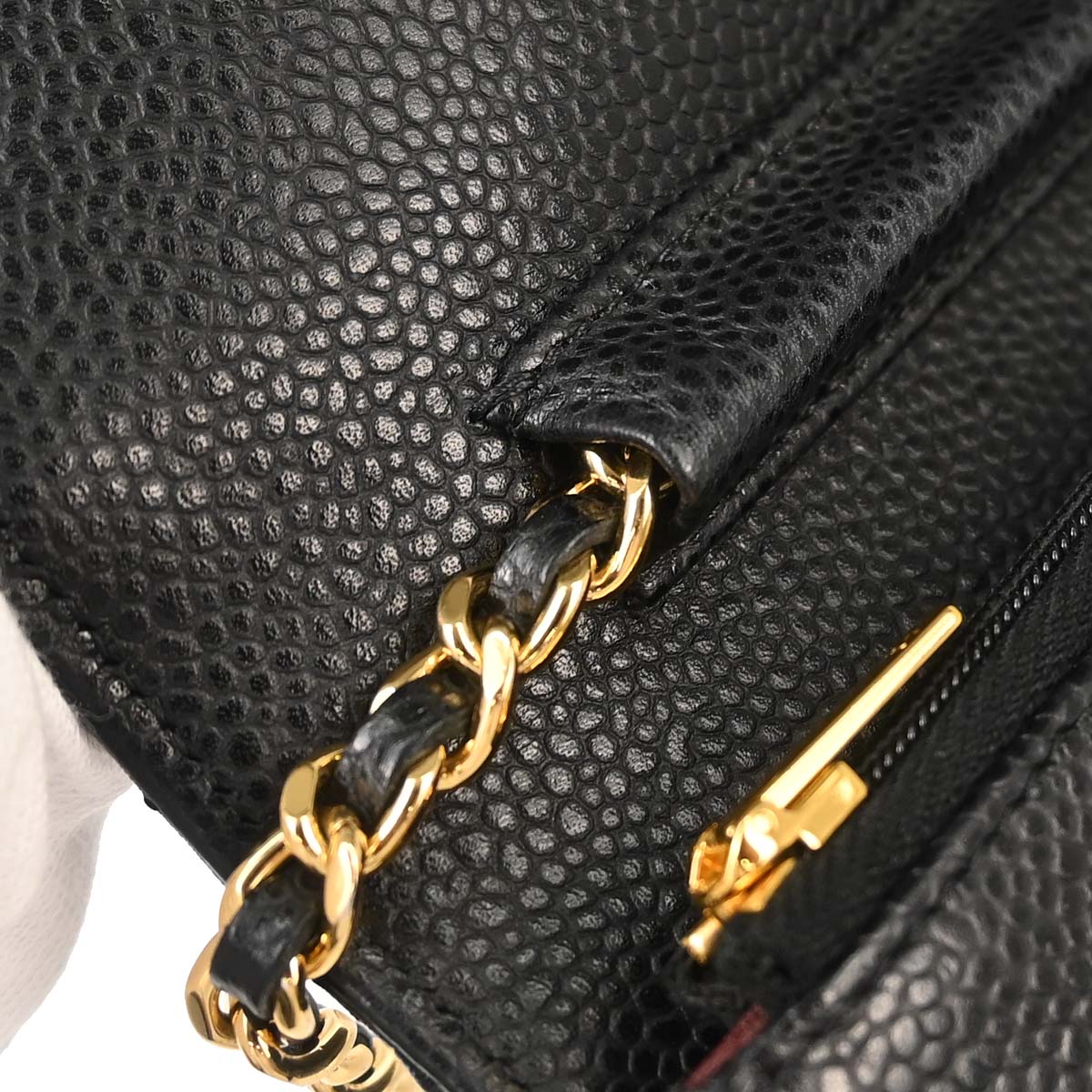 Chanel 2019 Black Caviar Skin Classic WOC Wallet on Chain Bag