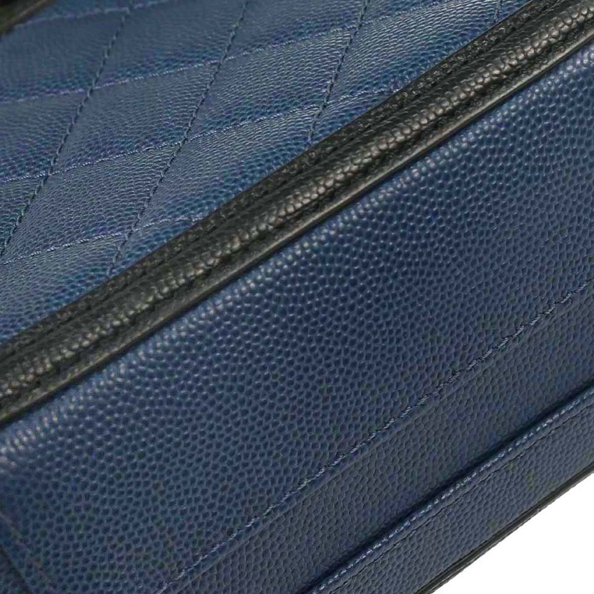 Chanel 2019 Navy Black Caviar Skin Bicolor Filigree 2way Shoulder Vanity Handbag