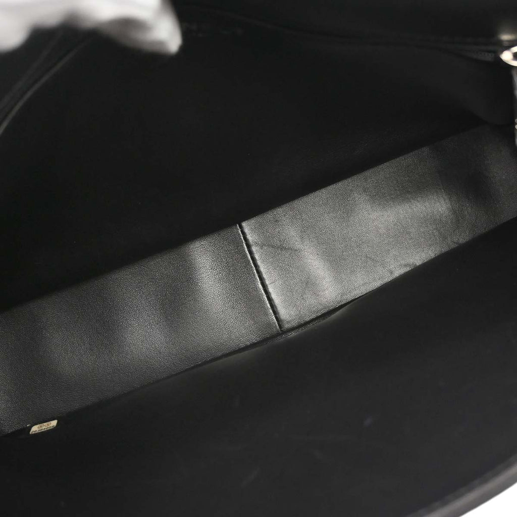 Chanel 2014-2015 Black Wool No.5 Turnlock Full Flap Shoulder Bag
