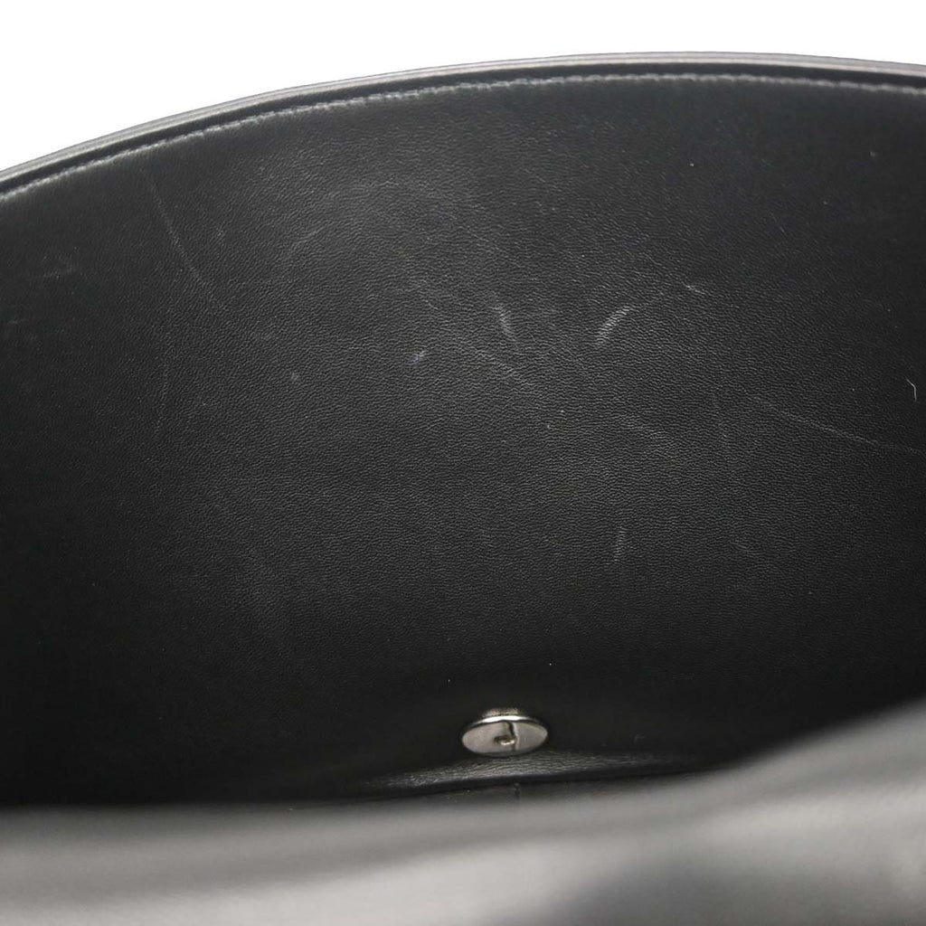 Chanel 2014-2015 Black Wool No.5 Turnlock Full Flap Shoulder Bag
