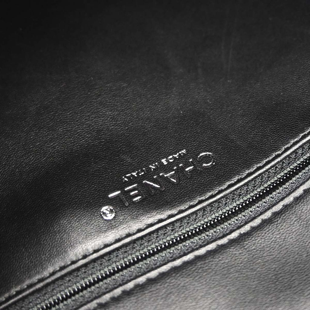Chanel 2014-2015 Black Wool No.5 Turnlock Full Flap Shoulder Bag