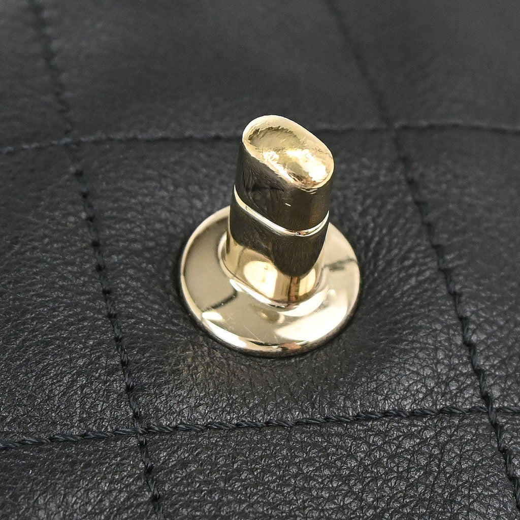 Chanel 2019 Black Calfskin Chain Around Saddle Flap Shoulder Bag